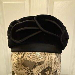 Vintage Black Velvet Women's Hat